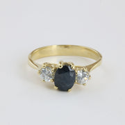 Bague en Or jaune 14k avec Saphir