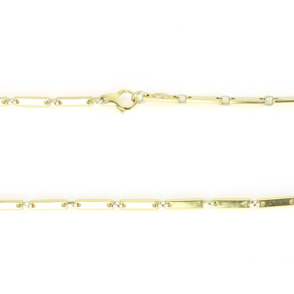 Collier en Or jaune 18K - Maille "Trombone"
