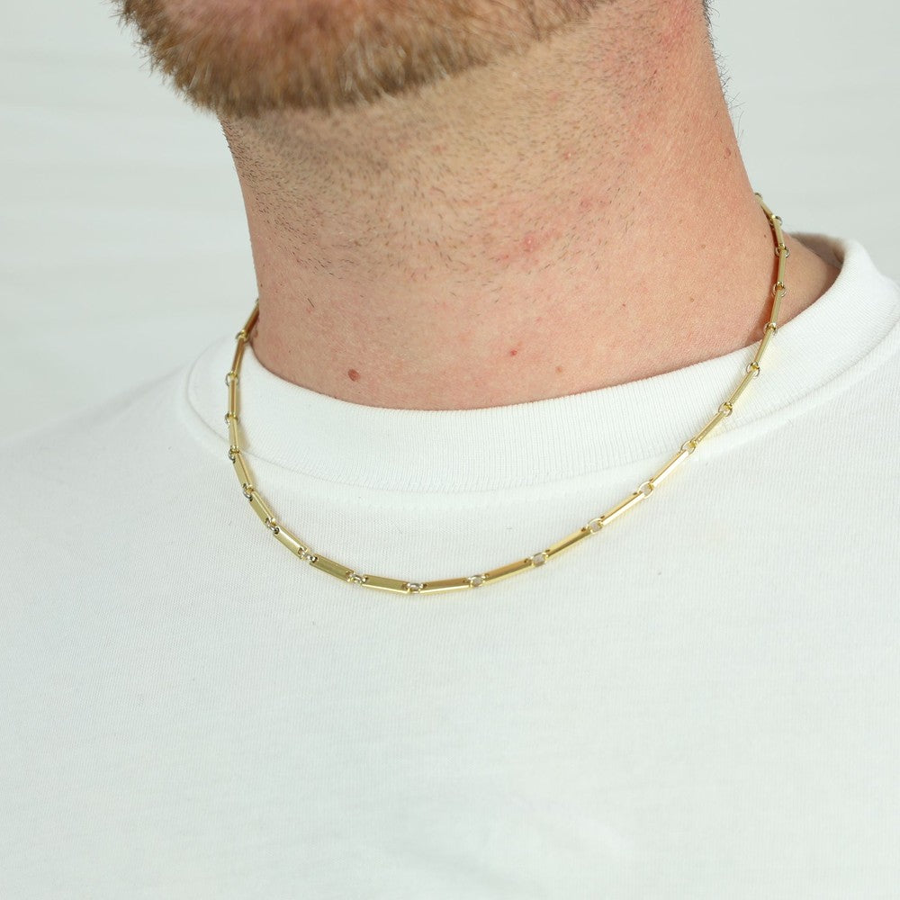 Collier en Or jaune 18K - Maille "Trombone"