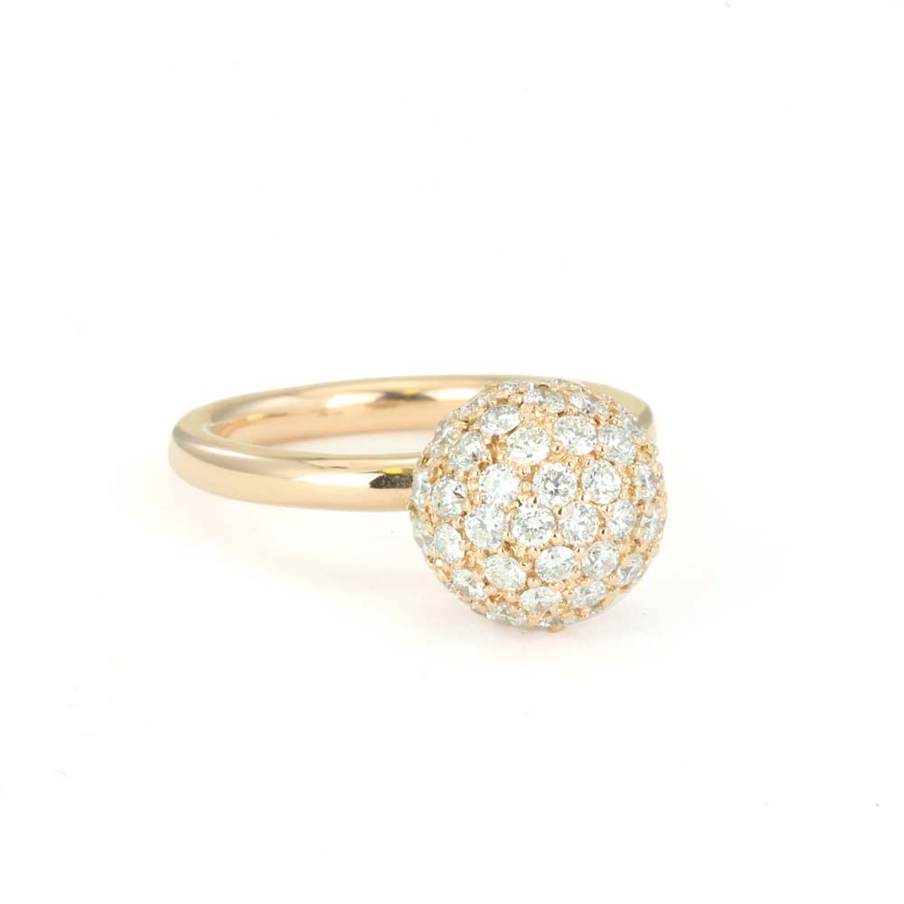 Bague en Or rose 18K avec Diamants