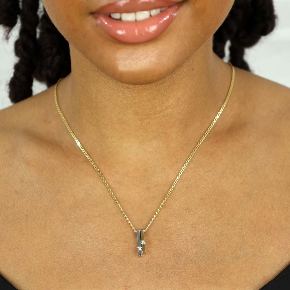 Pendentif deux Ors 18k avec Diamants