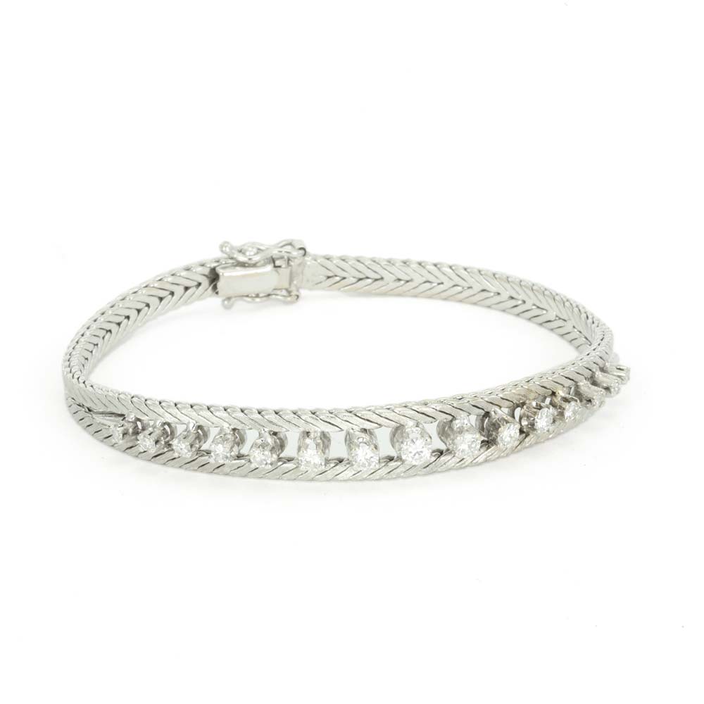 Bracelet en Or blanc 18K avec Diamants