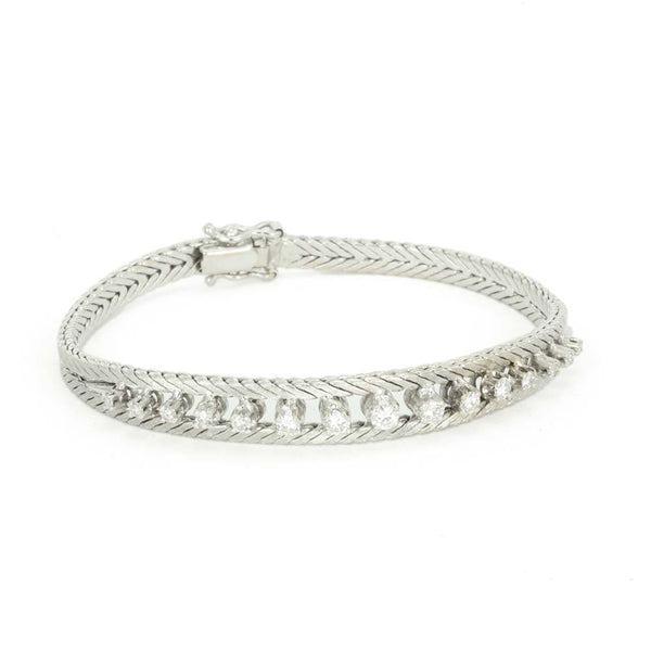 Bracelete em Ouro branco 18K com Diamantes
