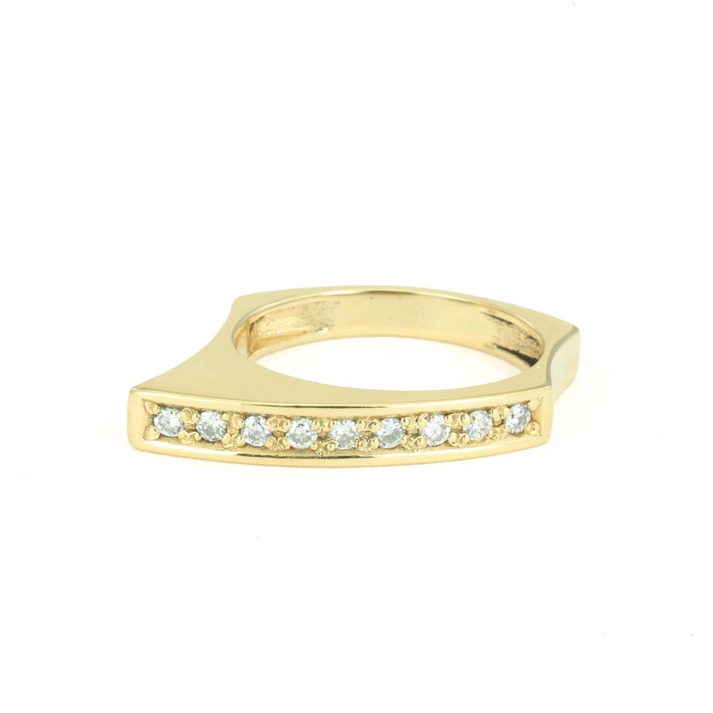 Bague en Or jaune 18k avec Diamants