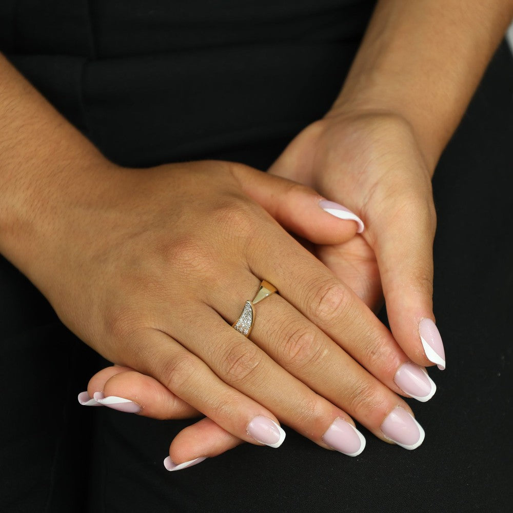 Bague en Or jaune 18k avec Diamants
