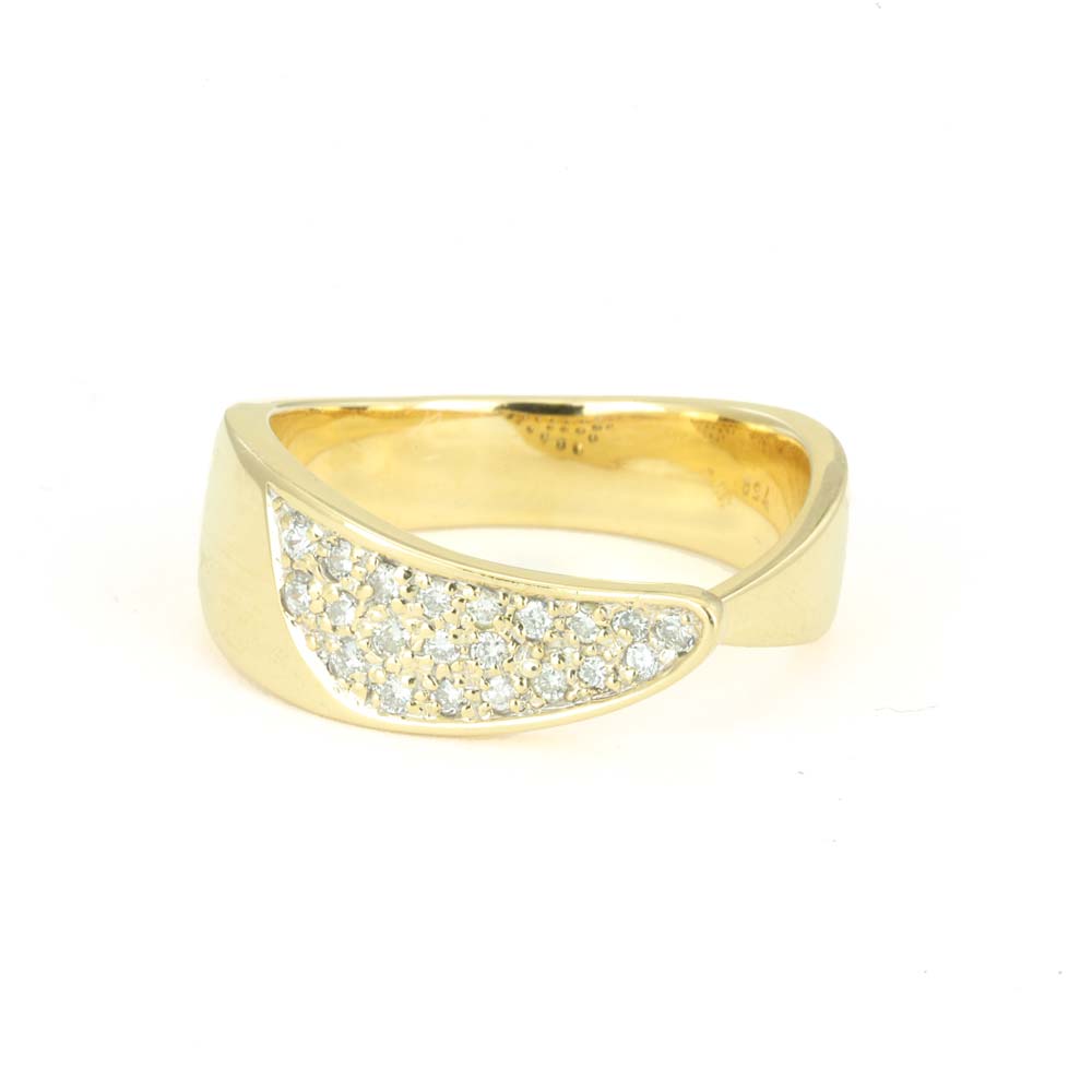 Bague en Or jaune 18k avec Diamants