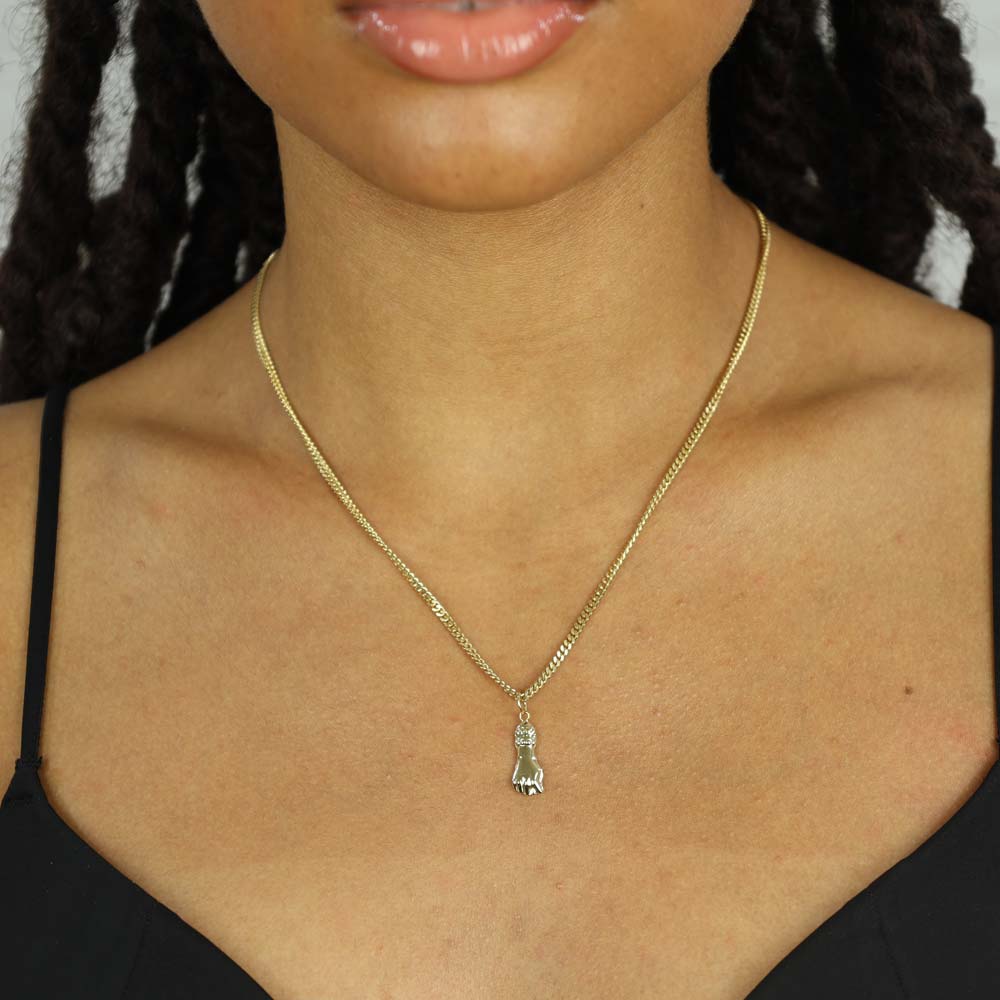 Pendentif en Or jaune 18k - Motif "Mano Fico"