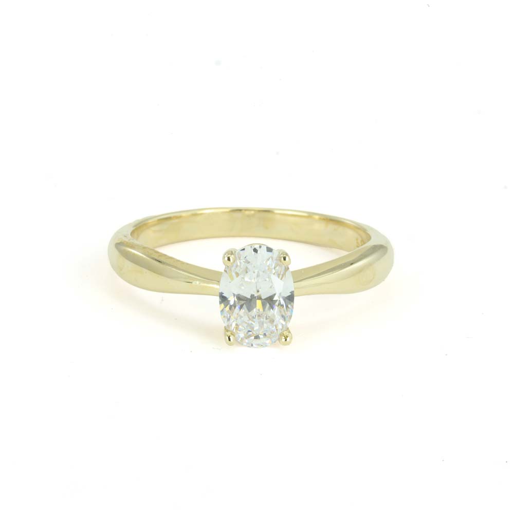 Bague en Or jaune 14K avec Zirconium - Solitaire