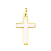Pendentif en or jaune 18k - Croix gravée
