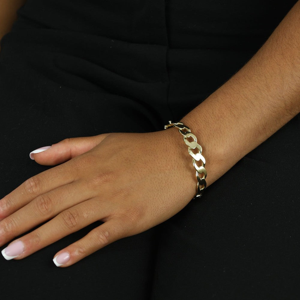 Bracelet en Or jaune 18k - Maille Gourmette rigide