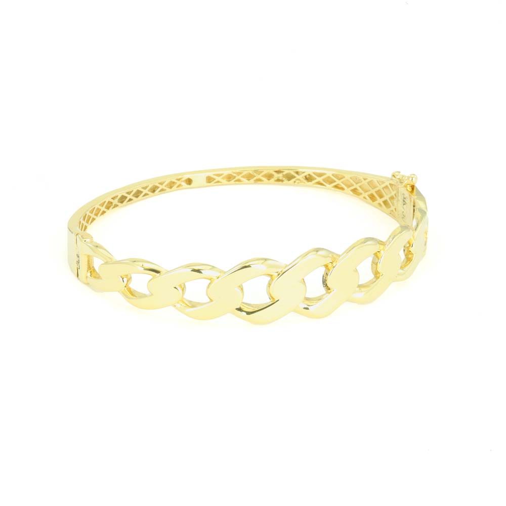Bracelet en Or jaune 18k - Maille Gourmette rigide