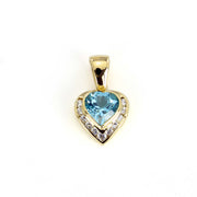 Pendentif en Or jaune 18K avec Topaze et Zirconiums