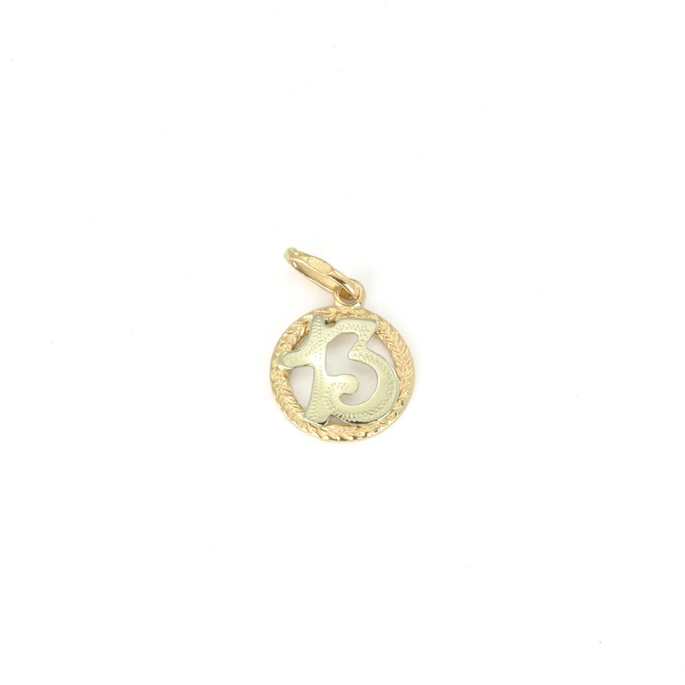 Pendentif en Or jaune et blanc 18k - Motif "13"