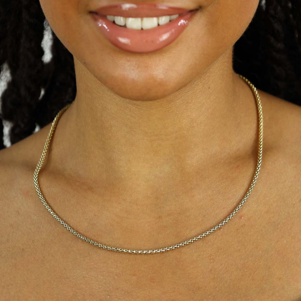 Chaine en Or jaune 18K - Maille "Popcorn"