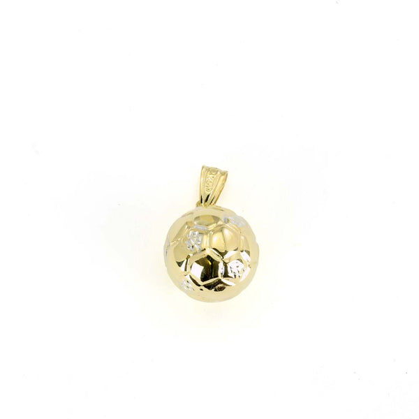 Hanger twee kleuren goud 18k - Motief "Voetbal"