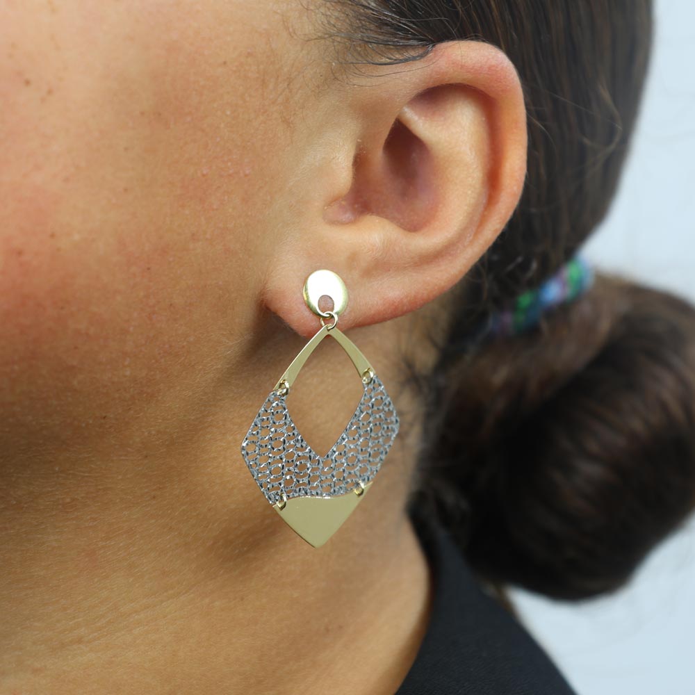 Boucles d'oreilles deux Ors 18k