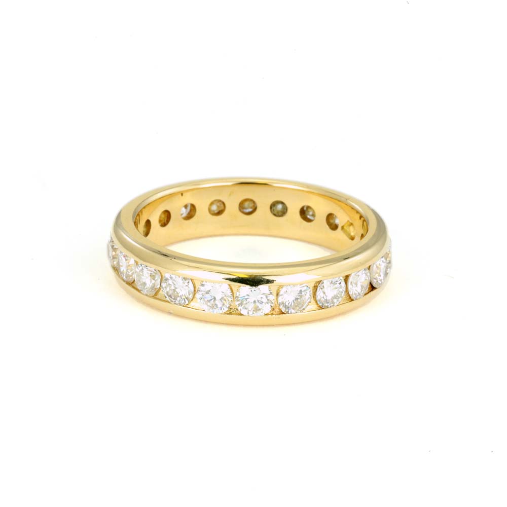 Bague en Or jaune 18k avec Diamants - Style "Bandeau"