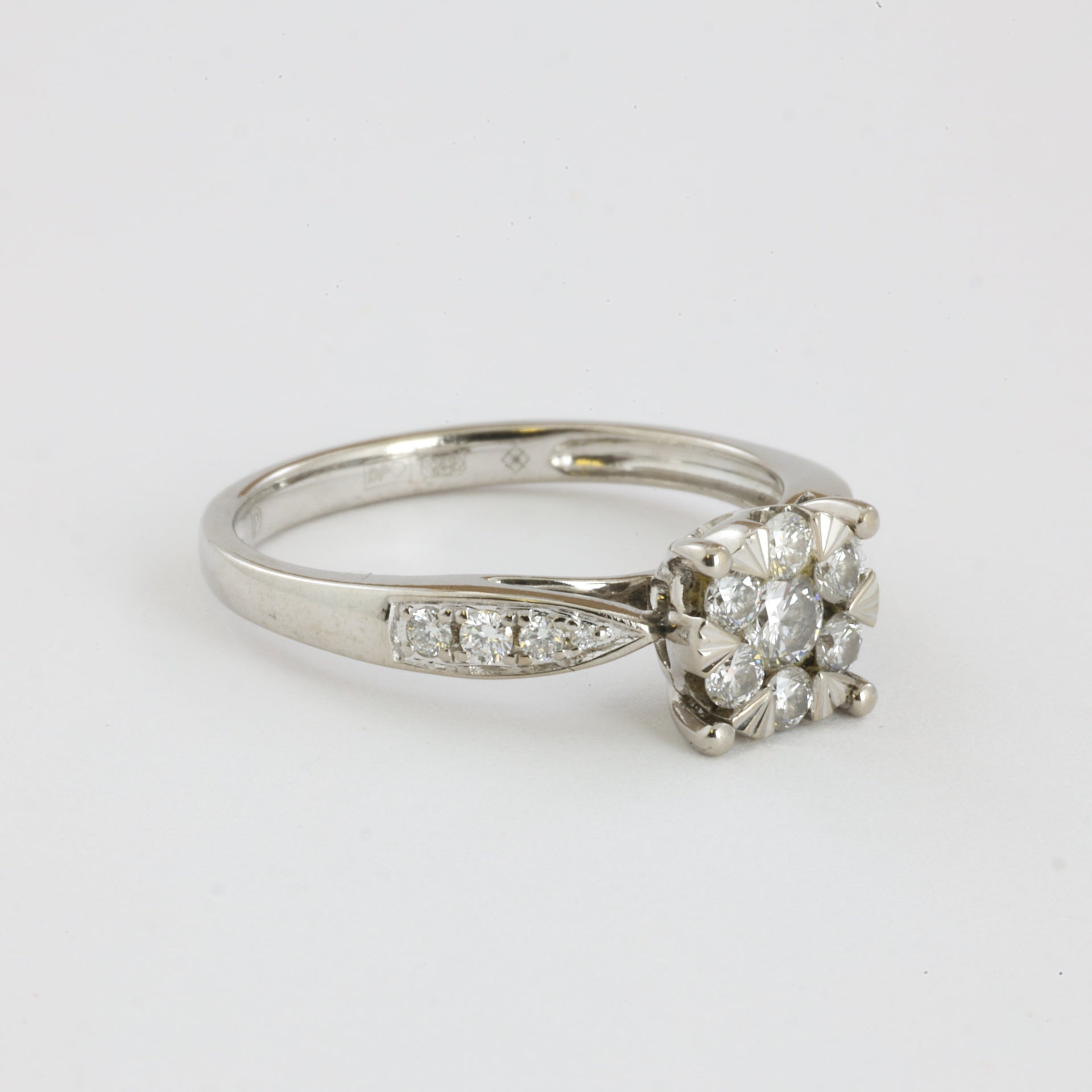 Bague en Or blanc 14k avec Diamants