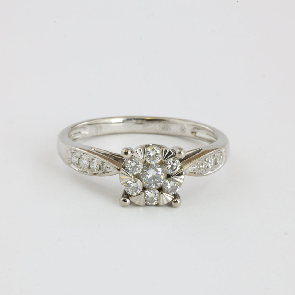 Bague en Or blanc 14k avec Diamants