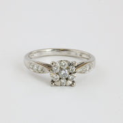 Bague en Or blanc 14k avec Diamants