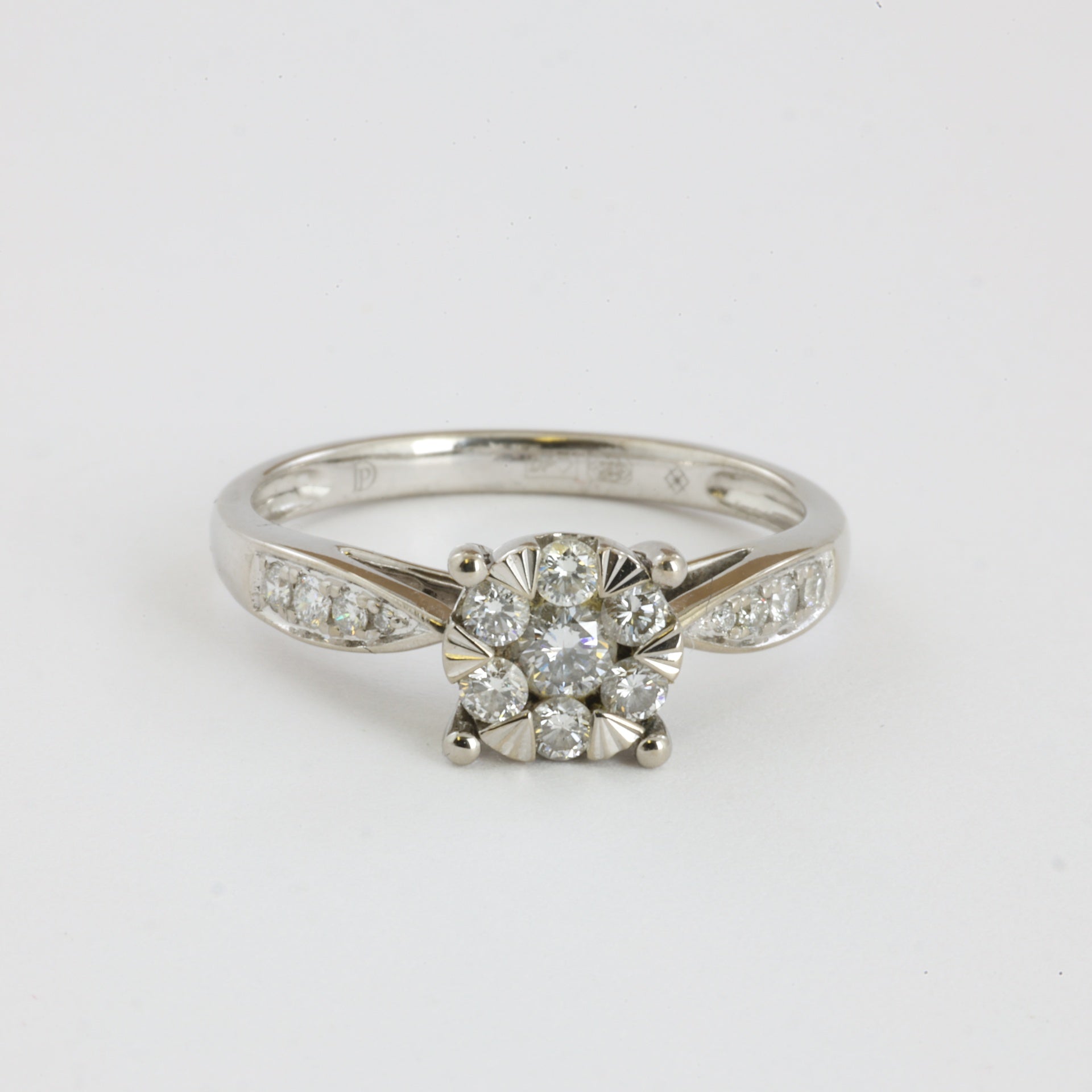 Bague en Or blanc 14k avec Diamants