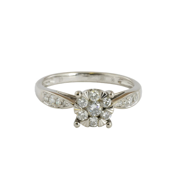 Bague en Or blanc 14k avec Diamants