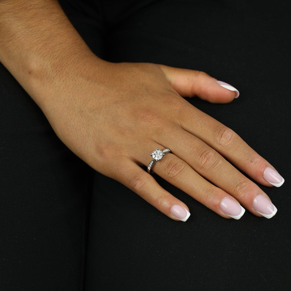 Bague en Or blanc 14k avec Diamants