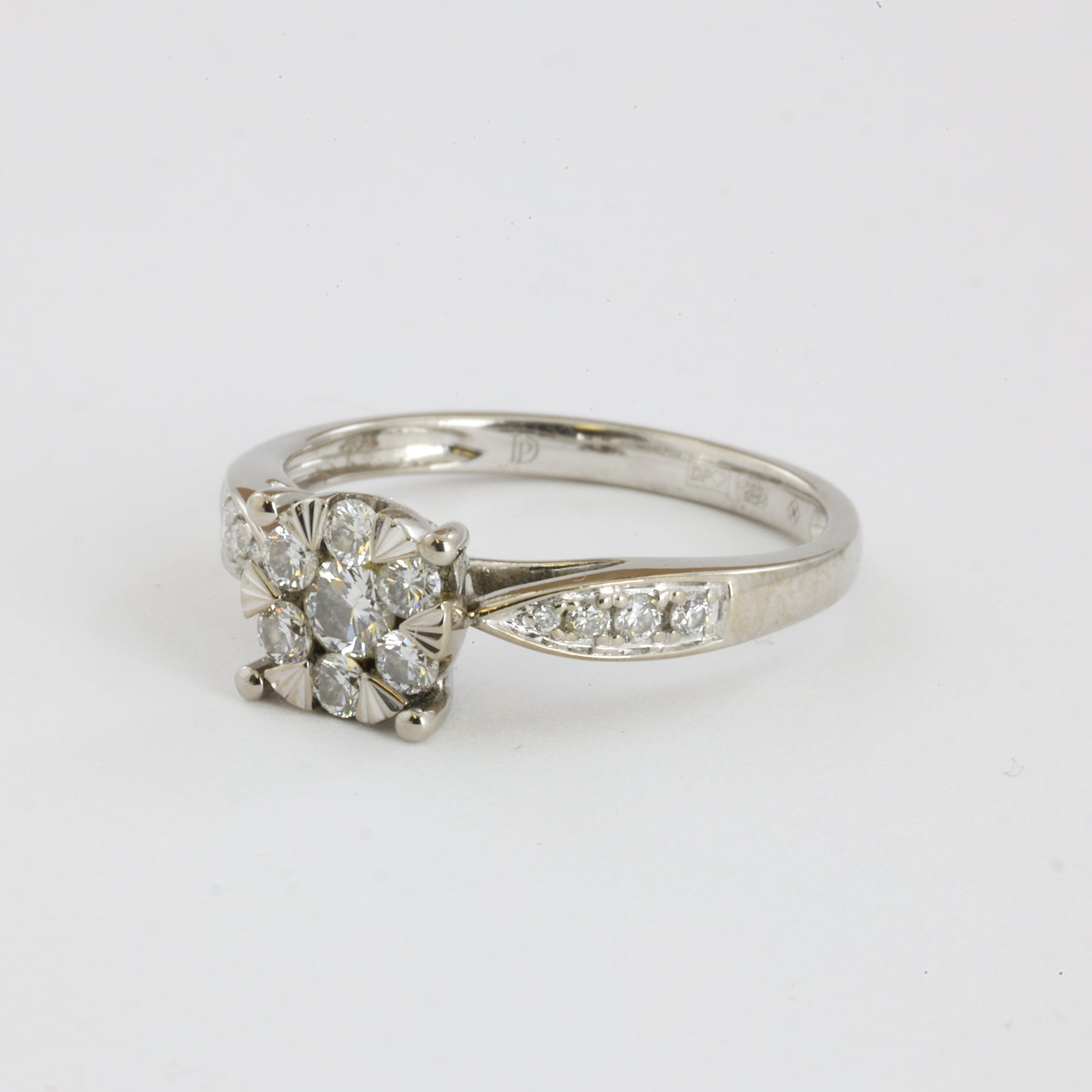 Bague en Or blanc 14k avec Diamants